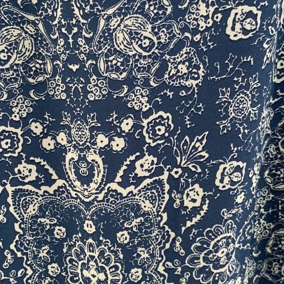 Lulus Sky Train Navy Blue Print Maxi Dress Size M - Picture 8 of 8